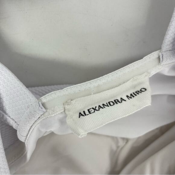 Alexandra Miro AUDREY Belted One Piece Swimsuit in White Medium - Picture 4 of 5